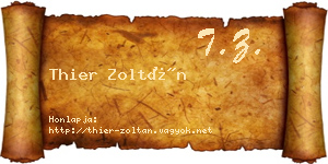 Thier Zoltán névjegykártya