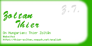 zoltan thier business card