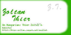 zoltan thier business card